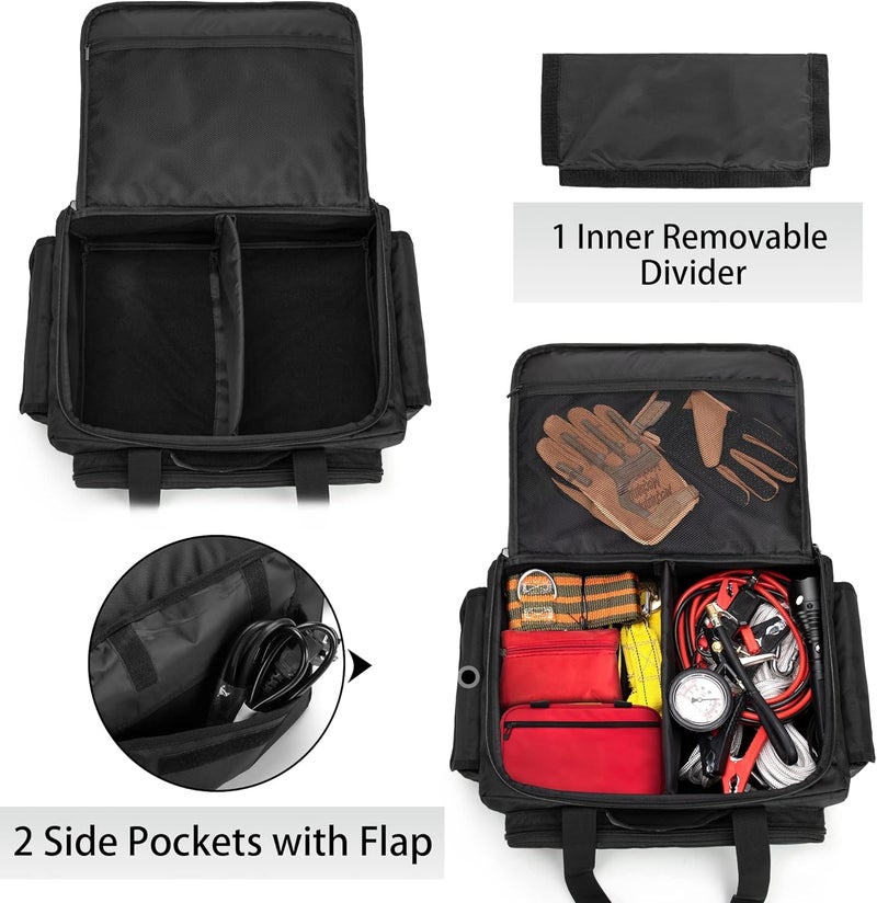 samdew Under Seat Storage Bag, Truck Organizer Backseat for SuperCrew & Crew Cab, Rear Seat Storage Case for Trucks Compatible with F150, Underseat Tool Box with Multiple Pockets, Bag Only - Image 3